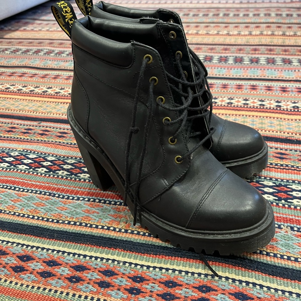 Dr. Martens Black Ankle Boots with Rugged Soles